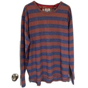 Meridian Line Long Sleeve Striped Shirt Cotton Blend Crew Neck 2XL New XXL